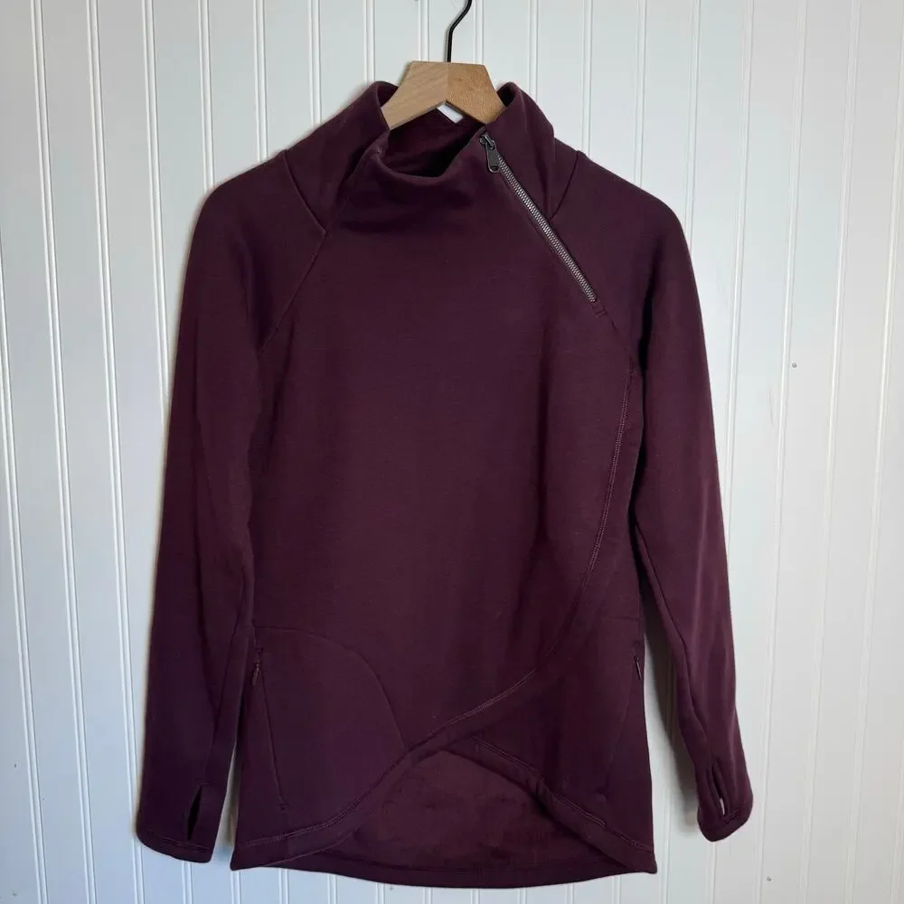 Athleta Cozy Karma Asym Pullover Deep Crocus Violet Sweater Women’s Size XS - Picture 2 of 11